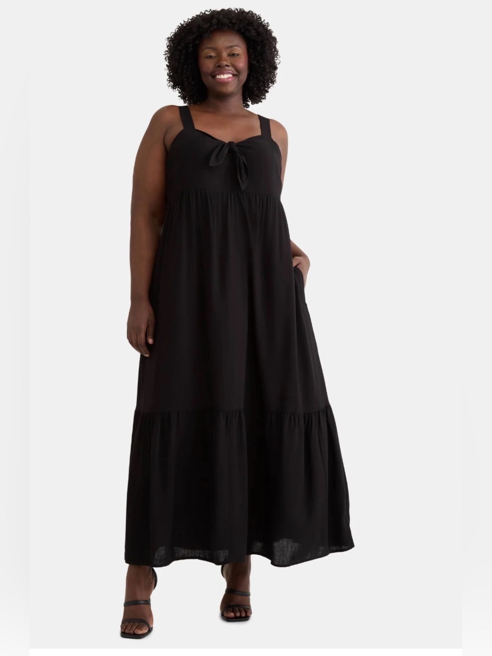 Terra & Sky Black Label women’s plus Empire Waist  Maxi Dress; size: 1X